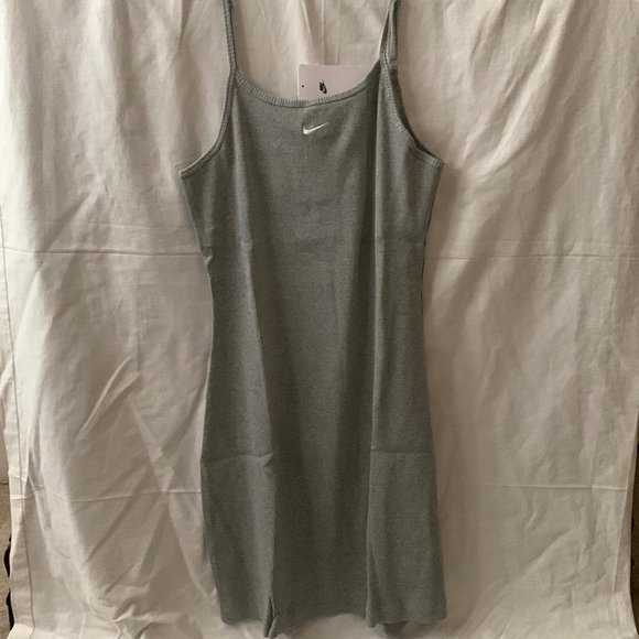Nike Dresses & Skirts - NIKE Ribbed Stretch Cotton Mini Dress in Heather Grey Sz Large